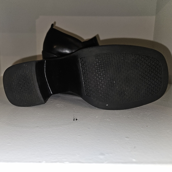 Vintage Y2K So Leather Chunky Platform Heel Slip On 7M Black - Picture 5 of 16